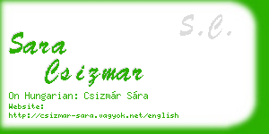 sara csizmar business card