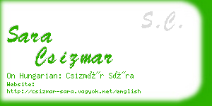 sara csizmar business card